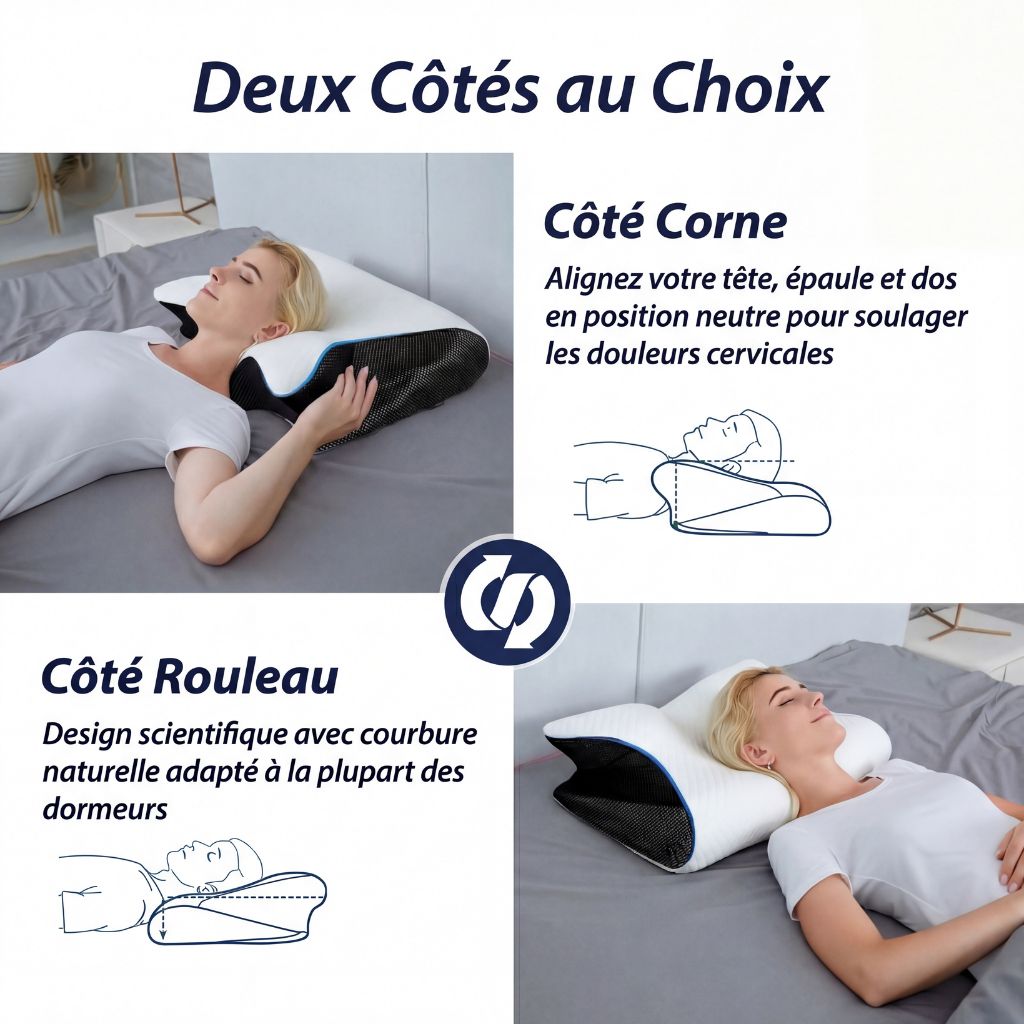 Oreiller Ergonomique à Mémoire de Forme – Confort Nuit