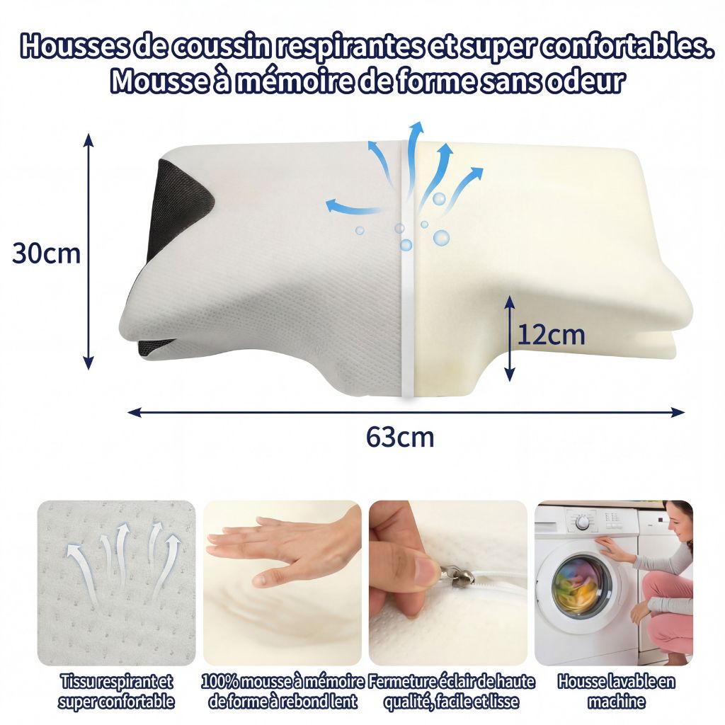 Oreiller Ergonomique à Mémoire de Forme – Confort Nuit