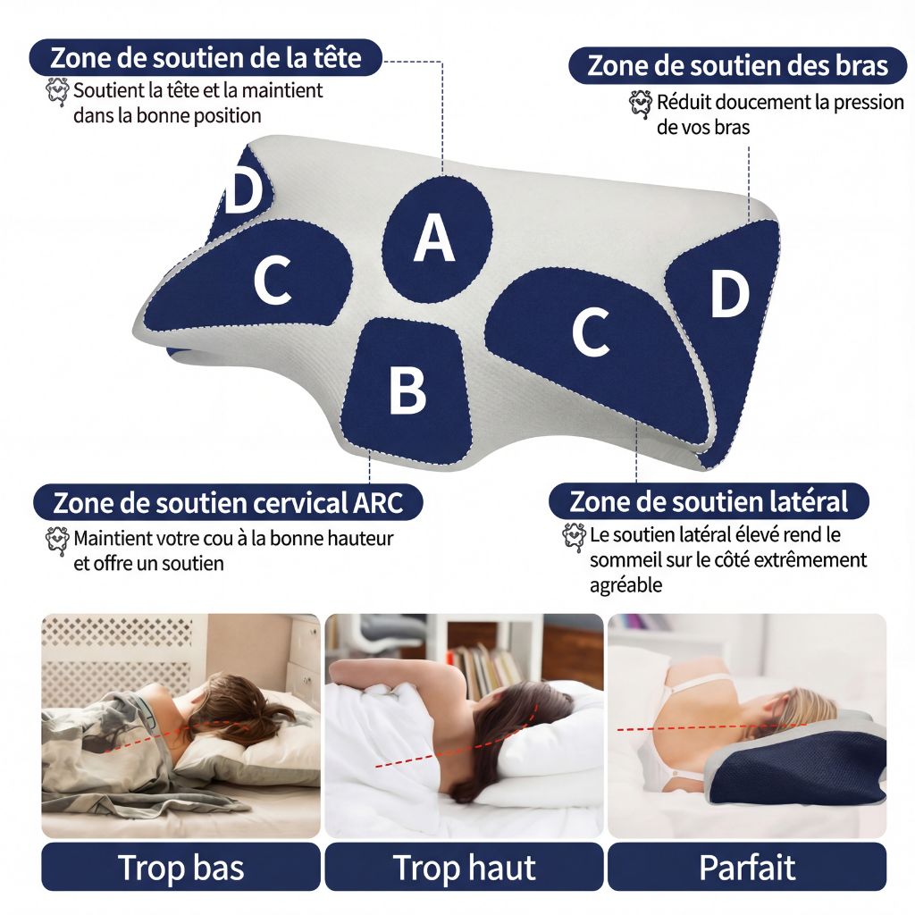 Oreiller Ergonomique à Mémoire de Forme – Confort Nuit